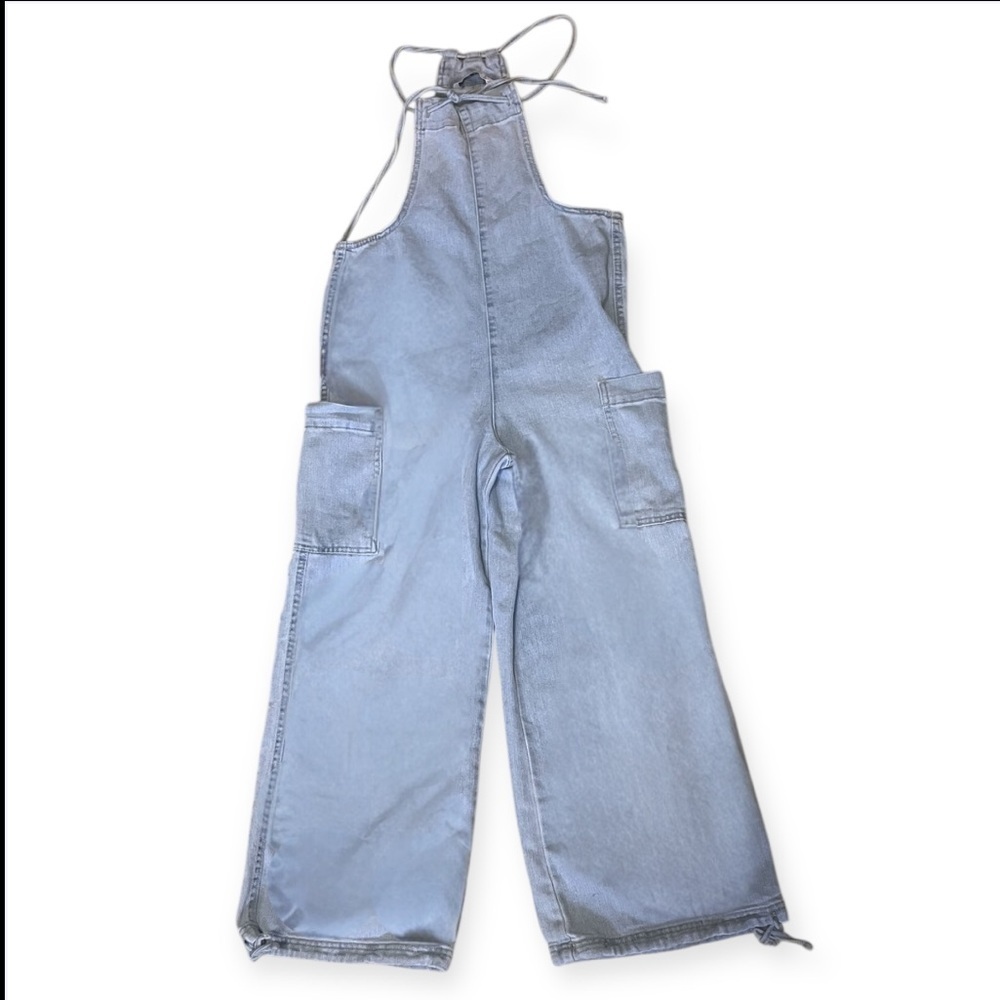 Vanilla Star Sky Blue Women's Denim Wide Leg Overalls | Jumpsuit - Picture 3 of 9